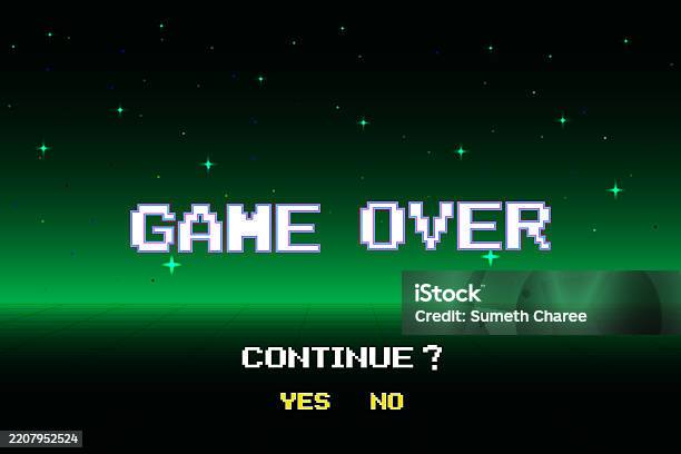 Continue Game Sign Game Over Continue Or Exiting The Games Main Menu Modern Trendy Game ...