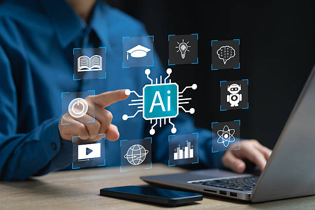 istock The endless learning of AI and learning automation concept, Businesswoman use AI E-learning education technology to improve daily life, Knowledge development, Lifestyle, Work, robot, Business target 2207958361