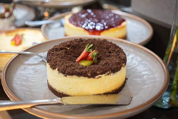 istock Cheesecake with various fruits at the buffet 2207959022
