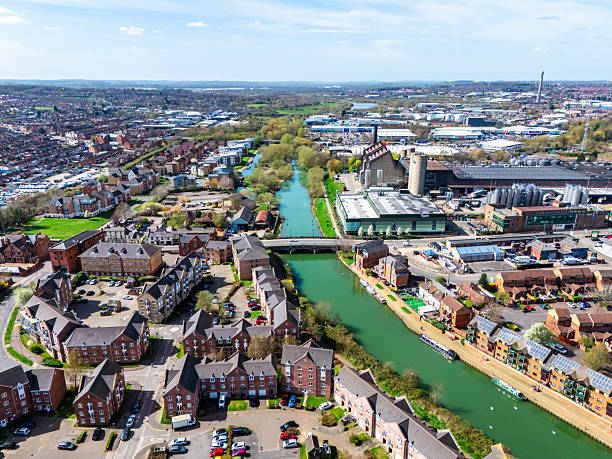 istock Drone view of downtown in Northampton, England, UK 2207960850