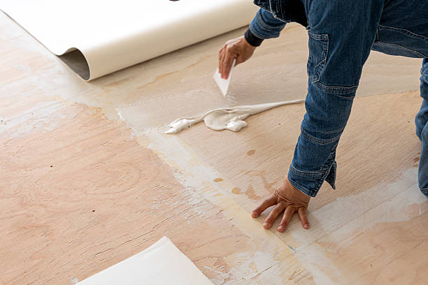 istock Professional Craftsman Installing Cushion Floor – Home Renovation Work 2207963060