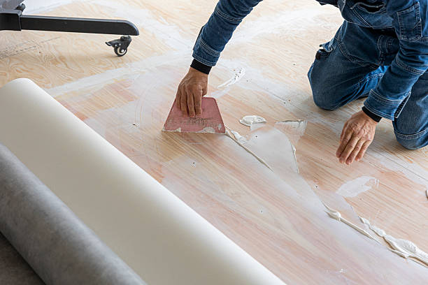istock Professional Craftsman Installing Cushion Floor – Home Renovation Work 2207963256