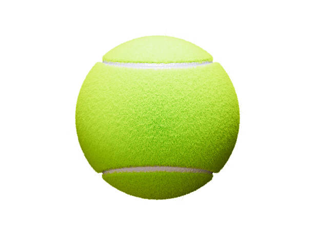 Green tennis ball on white background, Tennis concept.  Horizontal composition. Isolated on white.