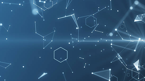 Bright blue abstract geometric technology motion background 4K stock photo