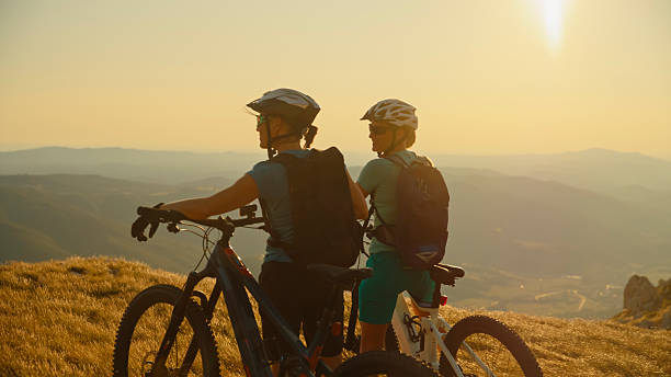 istock Mountain Biking Adventure at Sunset 2207965062