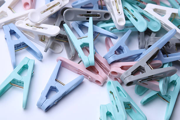 istock Set of plastic clothespins on white background 2207966391