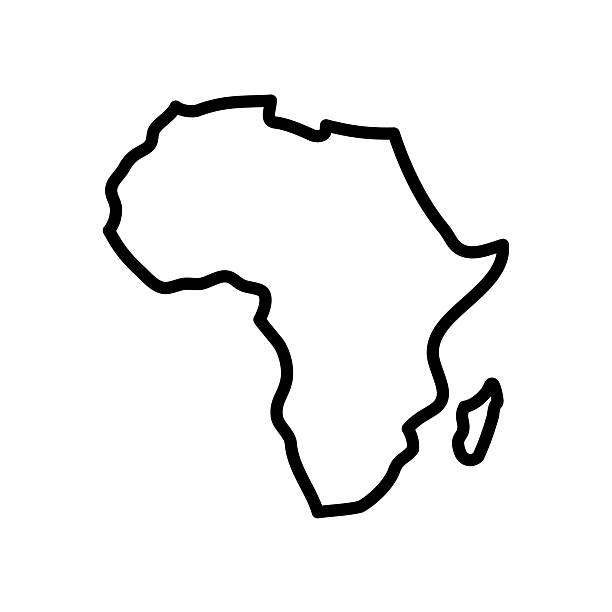 Africa continent line icon with editable stroke vector art illustration