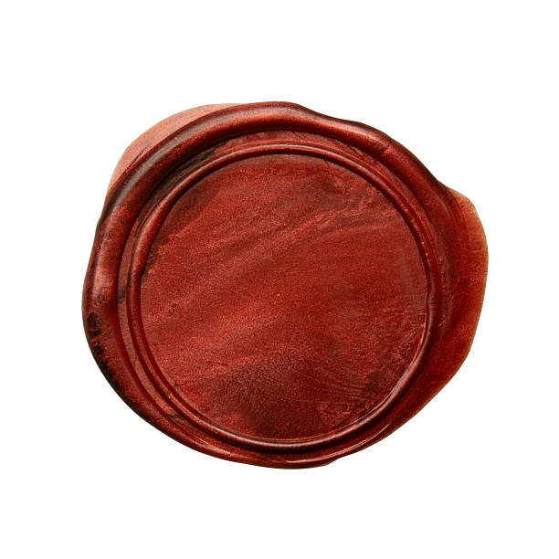 istock Classic Red Vintage Wax Seal Stamp with a Simple Circular Design 2207971098