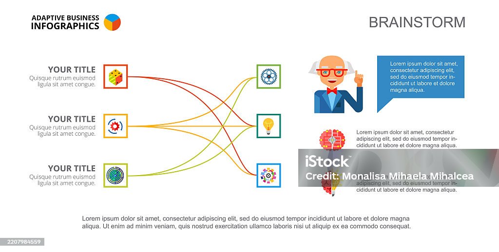 Presentation Topic Flow Flow Diagram Slide Template Stock Illustration - Download Image Now ...