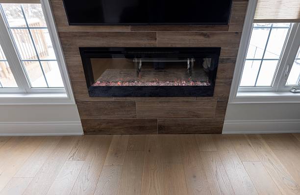 istock Modern Electric Fireplace in a Cozy Living Space 2207994020