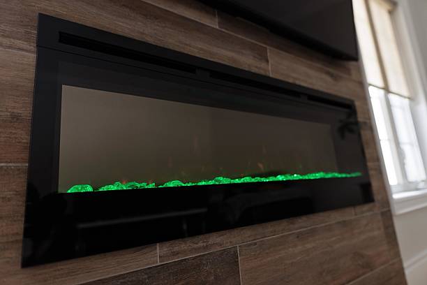 istock Modern Electric Fireplace in a Cozy Living Space 2207994021