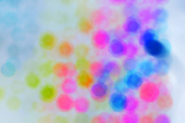 Blurred multicolored lanterns of the night city. Aesthetic beautiful photo