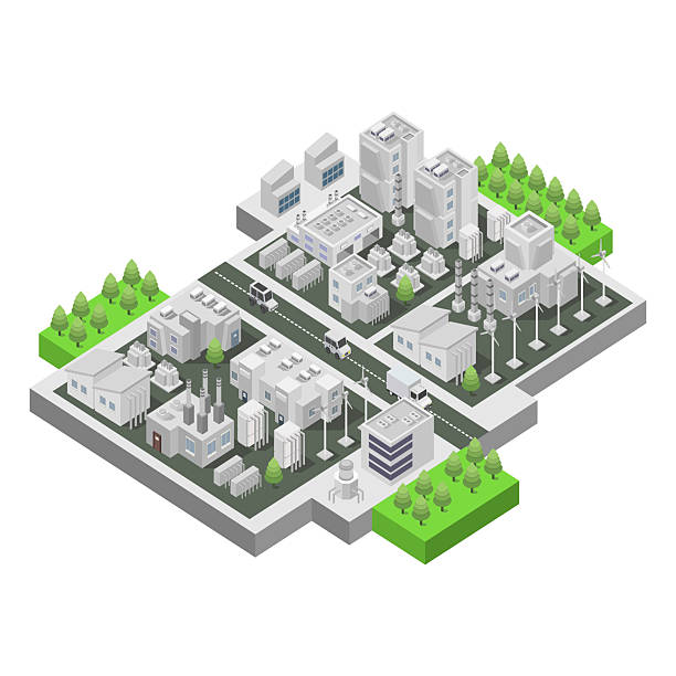istock Green industrial factory with renewable energy isometric 2207997809