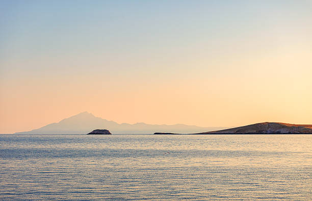 Beautiful sunset on the Greek island Thasos