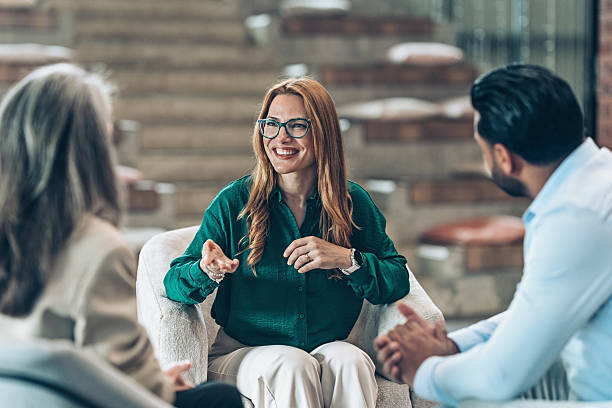 istock Confident businesswoman talking on a meeting 2208011420