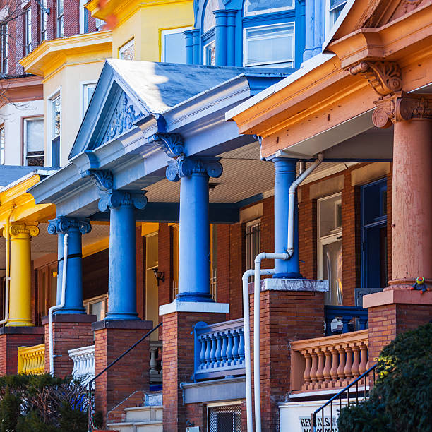 istock Colourful row houses - Charles Village, Baltimore 2208020462