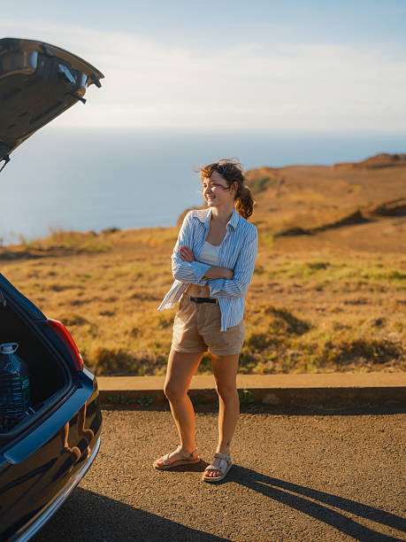 istock Woman taking rest during road trip on Madeira island 2208023291