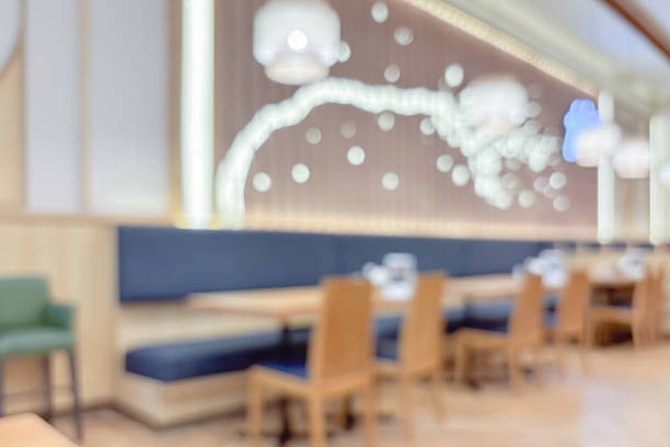 Japanese restaurant interior abstract blurred background