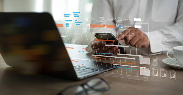 istock Project management man using chart Project Management Organization office desks to discuss paperwork 2208028637