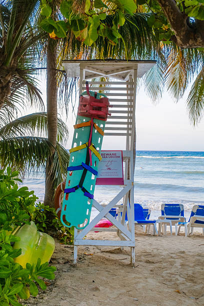 istock Lifeguard Chair on a Beach in Jamaica 2208035257