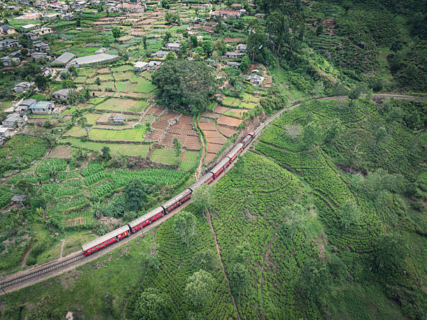 istock Clasical Train of Sri Lanka From Aerial View 2208040990