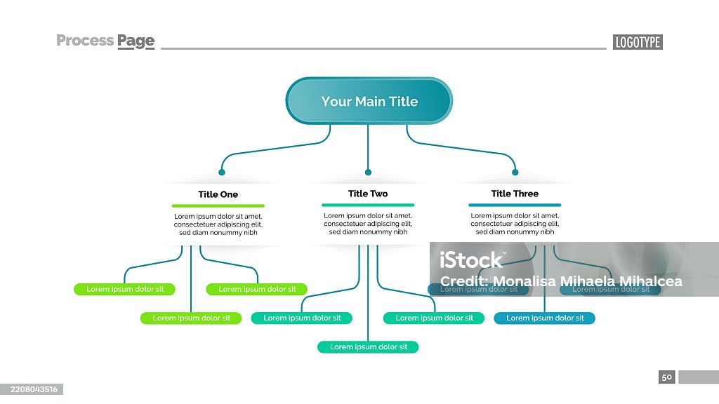 Tree Chart Box Thing Tree Chart With Three Elements Template Stock Illustration - Download ...