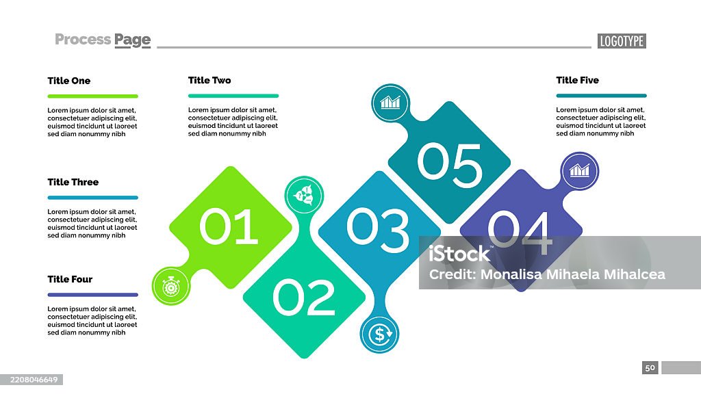 Five Steps Project Process Chart Template For Presentation Stock ...