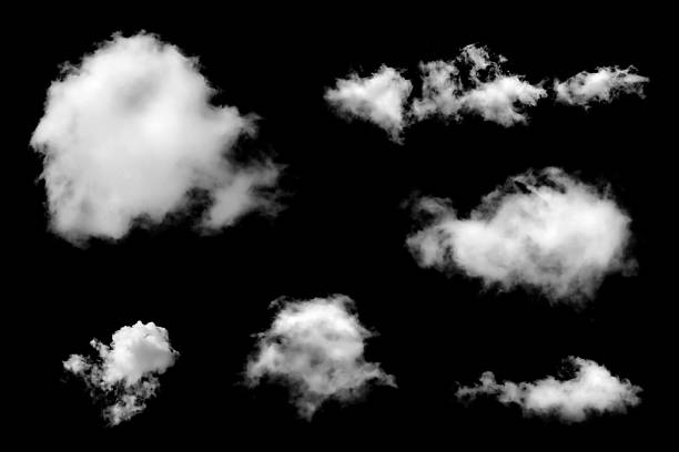istock white fluffy clouds isolated. smog cloudy cutout 2208051165