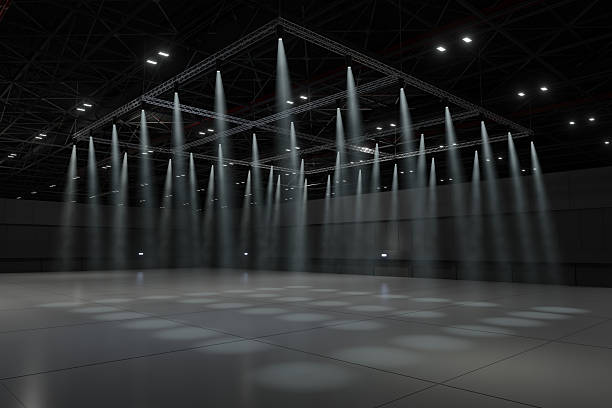 Empty hall exhibition centre.The backdrop for exhibition stands,booth,market,trade show.Conversation for activity,meeting.Arena for entertainment,event,sports.Indoor for Display,showroom.3d render.