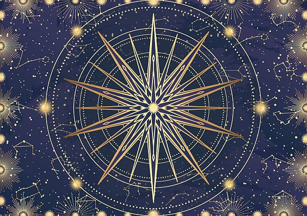 istock Card of golden star, sunburst, light rays, Sun. Constellation celestial space. Zodiac horoscope symbol, astrology talisman, spiritual sign, mystical icon, emblem. Magic galaxy vector illustration 2208056315