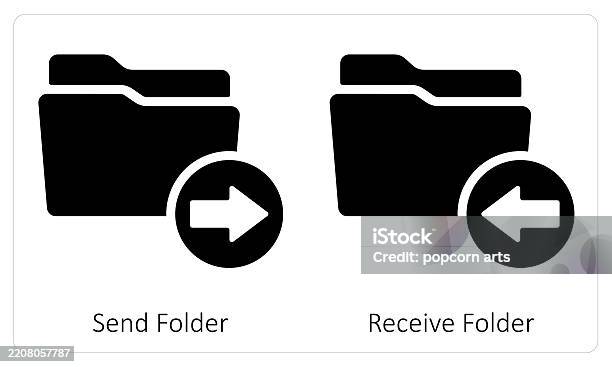 Send Folder And Receive Folder Stock Illustration - Download Image Now ...