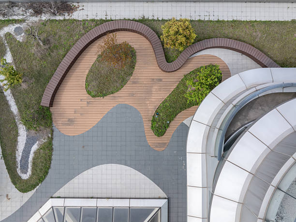 istock aerial view rooftop garden with modern office building 2208058177