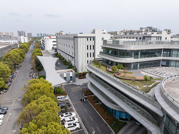 istock aerial view rooftop garden with modern office building 2208058179