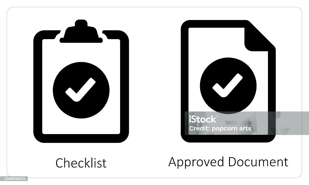 Checklist And Approved Document Stock Illustration - Download Image Now ...