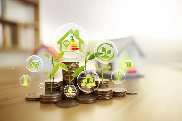 istock Energy-saving homes, energy efficiency concepts, eco-friendly home improvements, cost savings, low-energy eco-friendly homes, green handshake. 2208060517