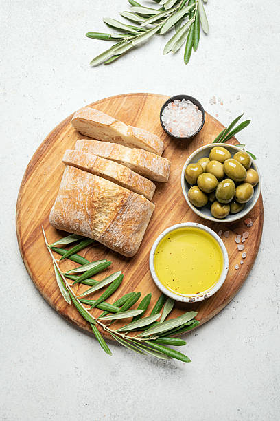 istock Olive Oil, Olives and Bread 2208064891