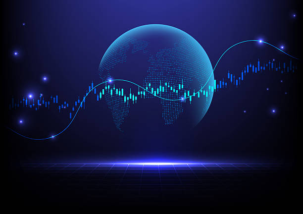 börsen- oder forex-handelsdiagramm und candlestick-diagramm, das für das finanzinvestitionskonzept geeignet ist. hintergrund für wirtschaftstrends für geschäftsidee und abstrakter finanzhintergrund. vektor-illustration. - handel treiben stock-grafiken, -clipart, -cartoons und -symbole