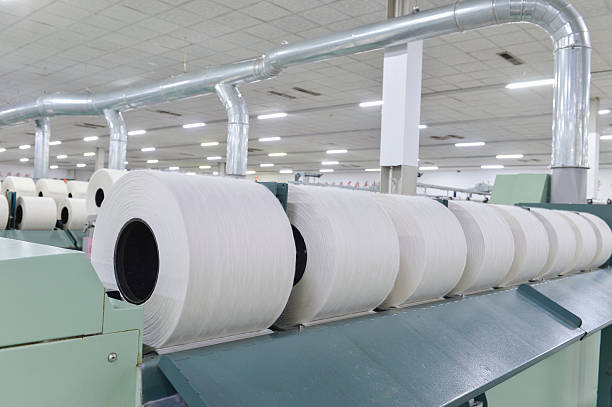 istock Cotton textile factory equipment is in operation 2208066731