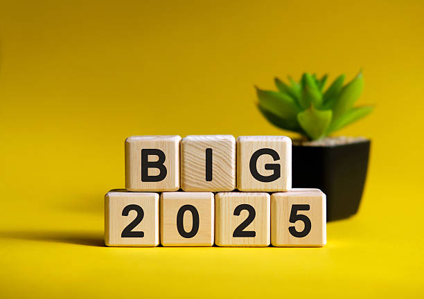 istock Big 2025 on wooden cubes text on a yellow background 2208068142