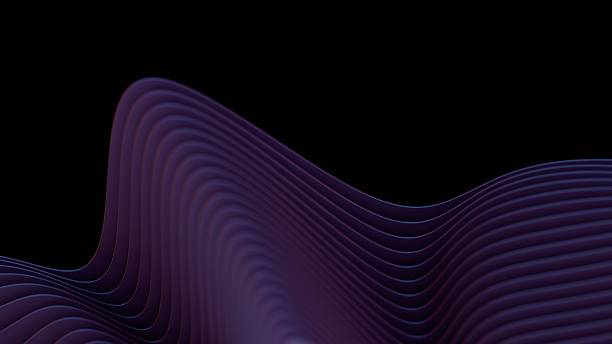 istock Smooth gradient lines flowing in a subtle pink and purple wave against a dark background, creating a sleek and minimal abstract design. 2208069229
