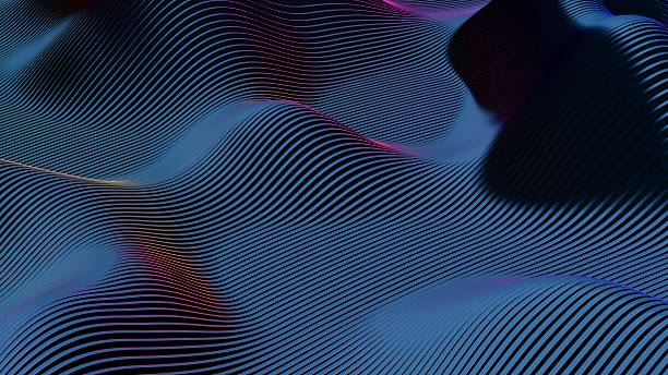istock Abstract dark waves with smooth lines, minimalist design with a modern aesthetic 2208069392