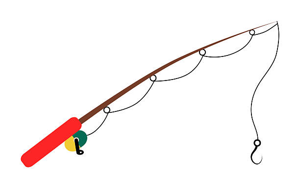 istock Colorful fishing rod with hook. Isolated vector illustration for graphic design projects related to angling, outdoor activities, or recreational fishing themes 2208071086