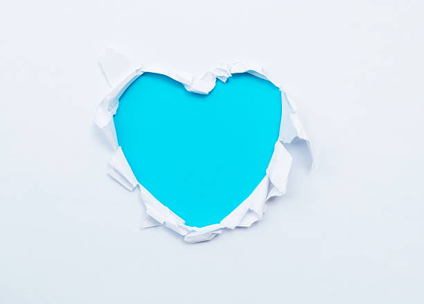 Tear open the paper into a heart-shaped shape
