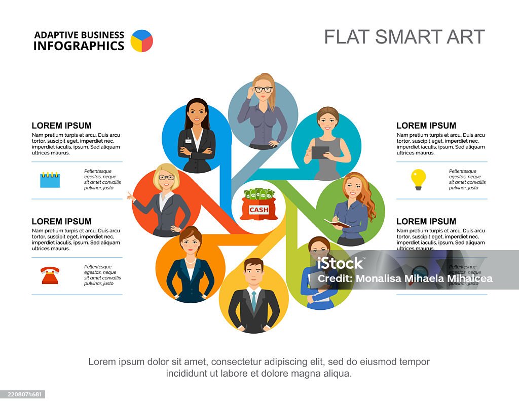 Teamwork Process Visual Four Options Teamwork Process Chart Template For Presentation Stock ...