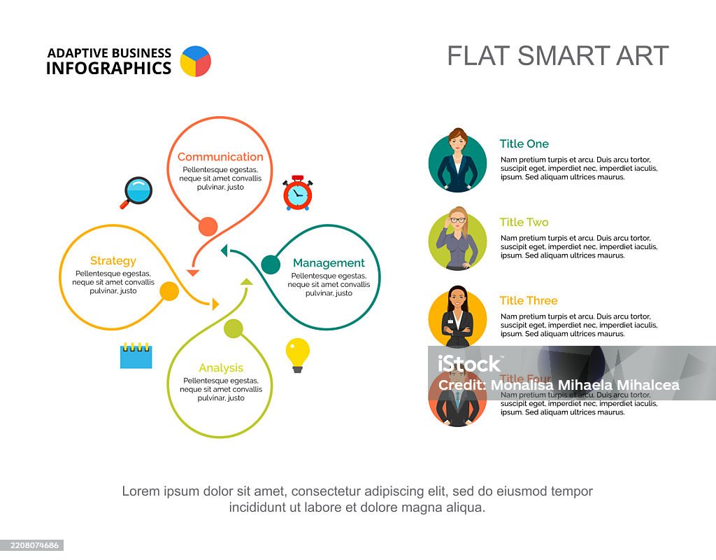 the golden business buttons charts with four timeline... Ilustración de Four Options Workflow Process Chart Template For ...