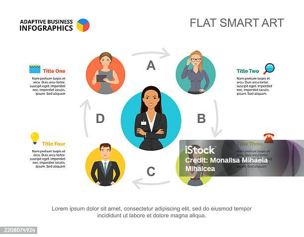 Four Tasks Workflow Process Chart Template Stock Illustration ...