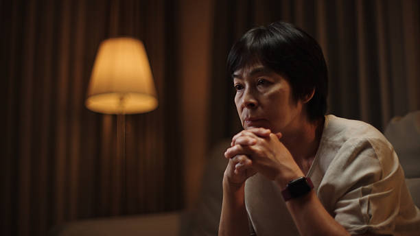 istock Mature woman stressing at night. 2208078754