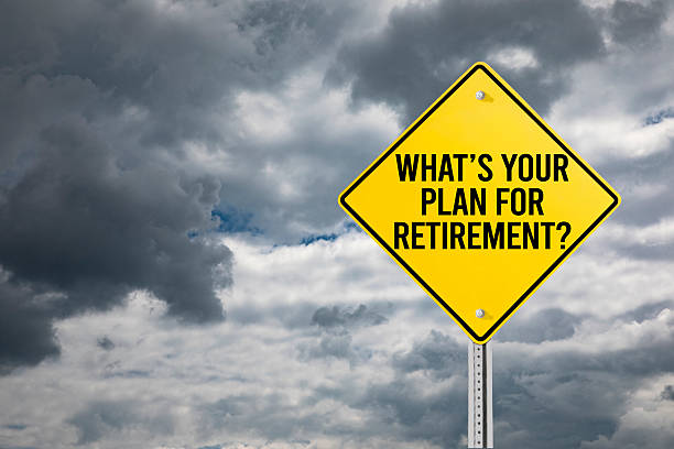 istock Retirement Yellow Road Sign 2208084478