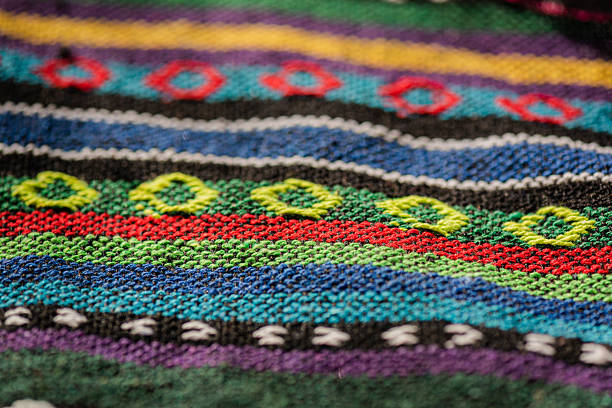 istock Texture of national Ukrainian patterns embroidered with an embroidery machine 2208084614