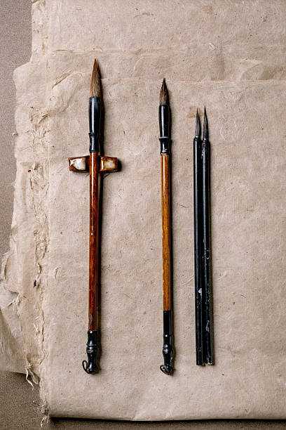 istock Traditional Chinese Calligraphy Brushes on Paper 2208085642